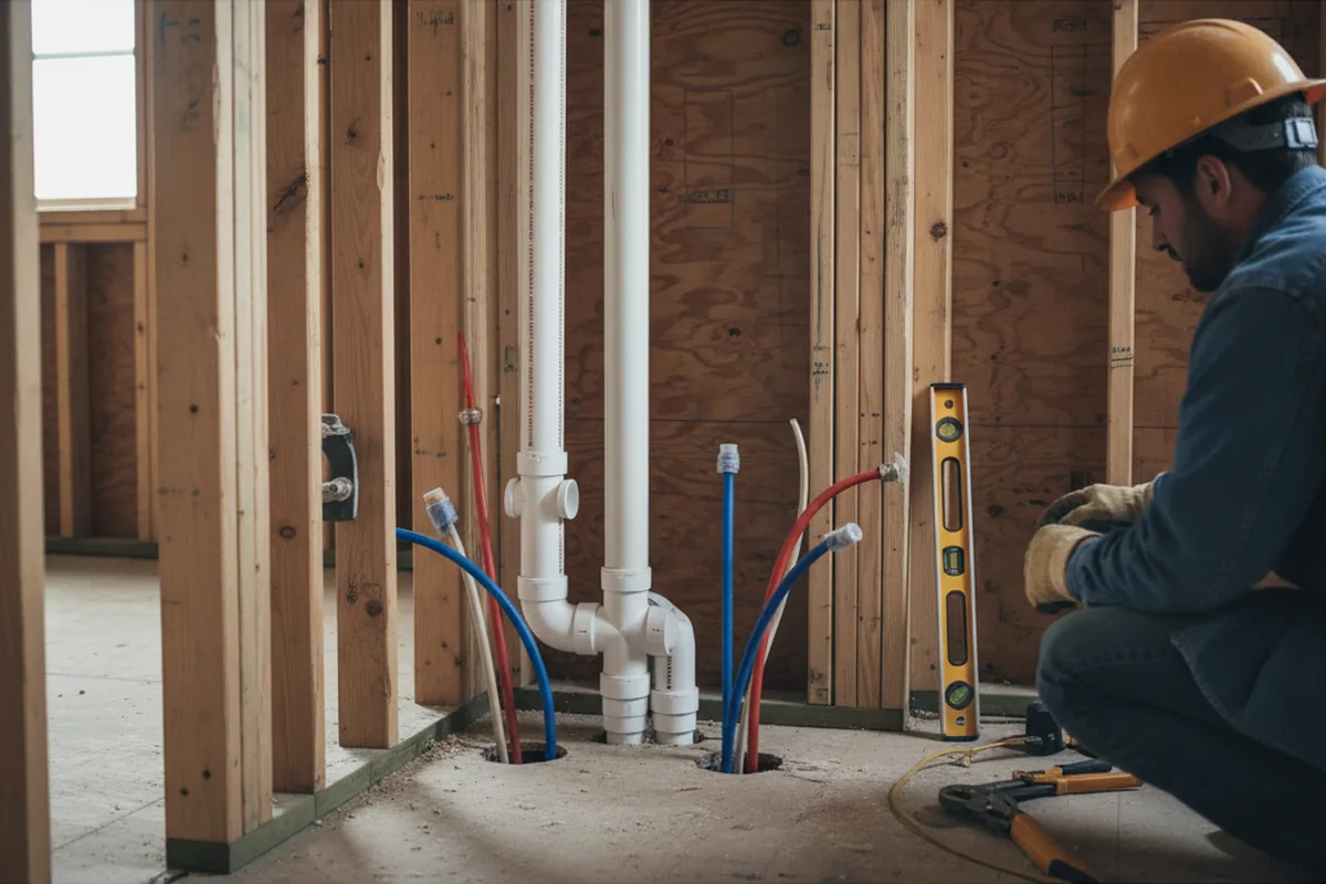 Drain and supply rough-in during Leak Detection in Corona Del Mar